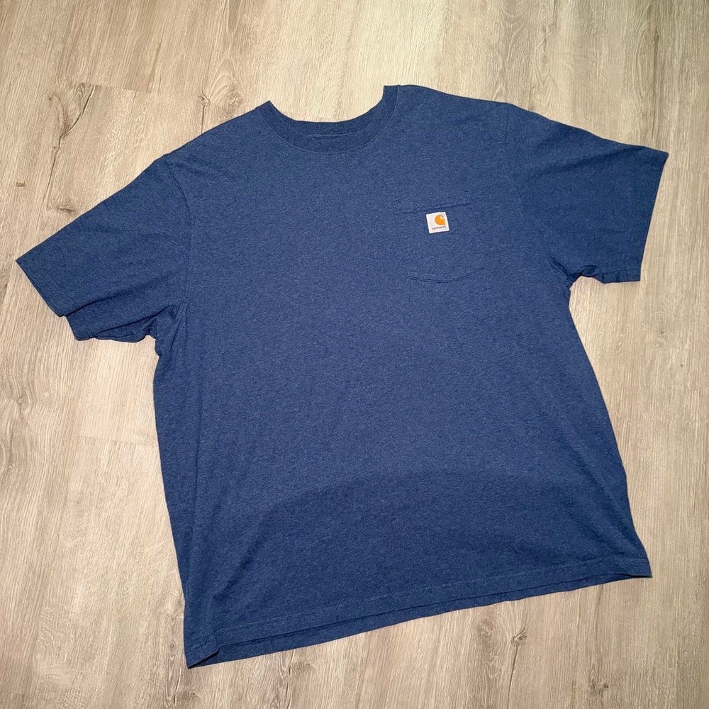 Carhartt cotton dark blue basic pocket tee top